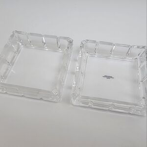 Pair of Vintage Crystal Lead Trinket Trays/‎ Ashtrays Avon Made in France 4” EUC